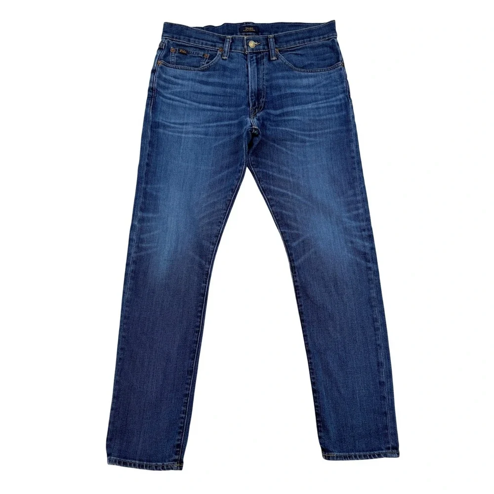 Polo Ralph Lauren Mens 32x32 Parkside Active Taper Performance Denim Jeans Blue